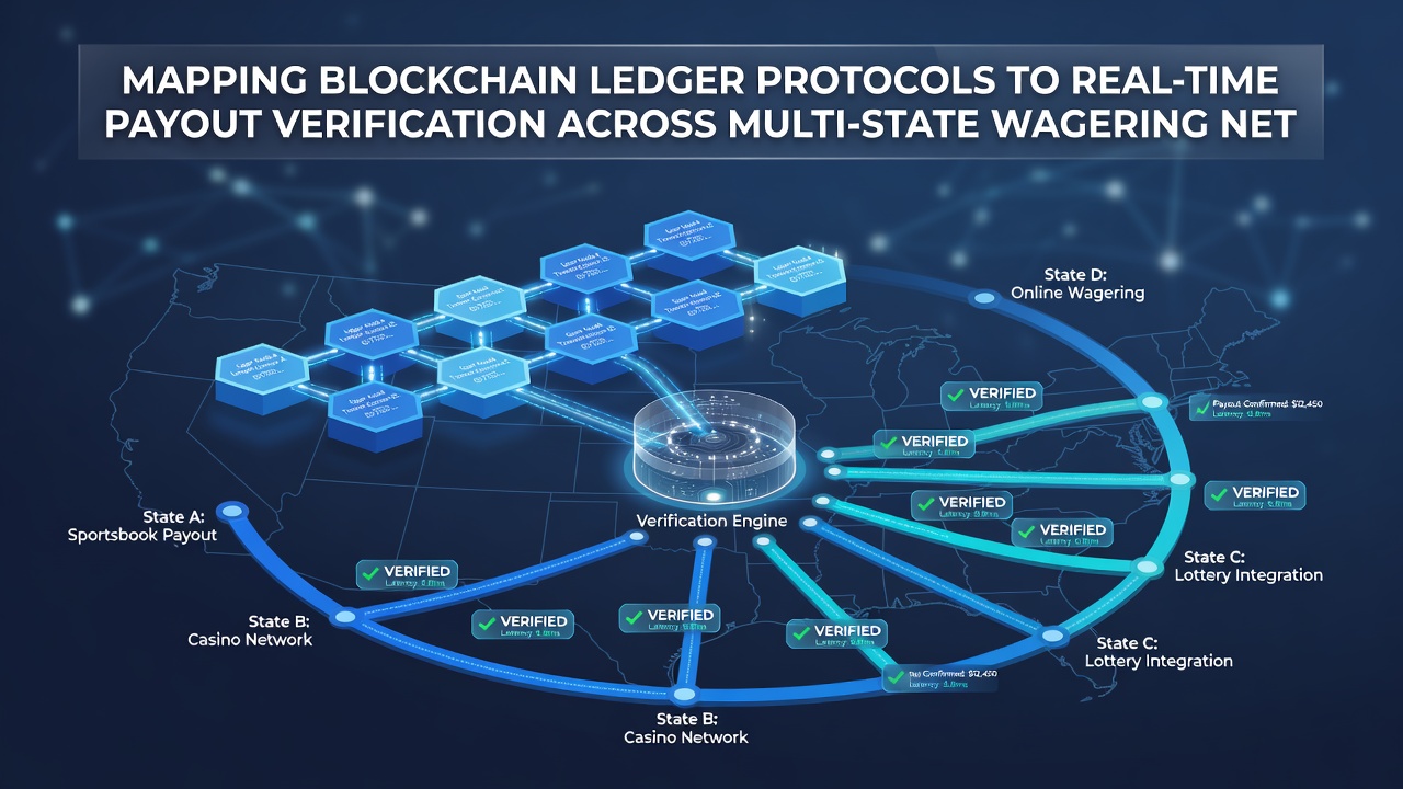 Real-time payout verification dashboard showing multi-state blockchain ledger synchronization