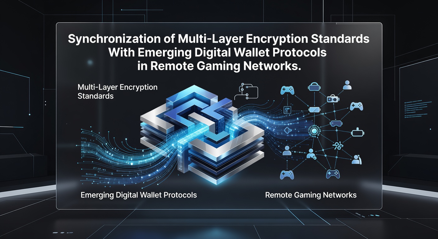 Technical diagram showing layered encryption protocols integrated with digital wallet systems in remote gaming environments