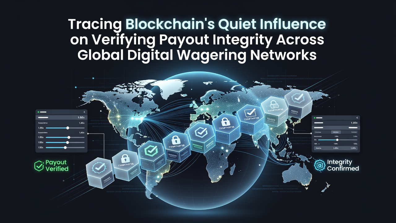Blockchain nodes connecting global digital wagering networks with payout verification layers